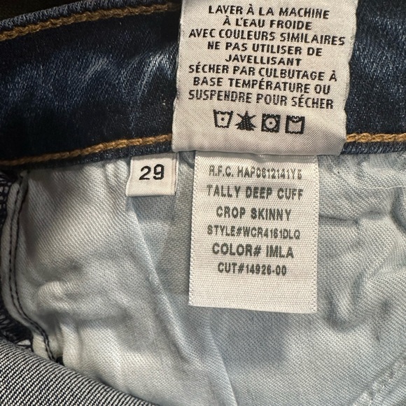 Hudson Tally Deep Cuff Crop Skinny, Size 29. - Picture 5 of 5